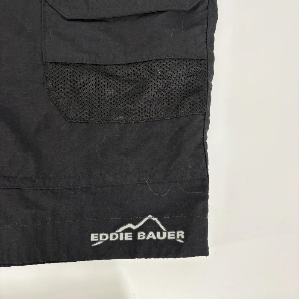 Eddie Bauer Swim Trunks Mens XL Black Olive Green 2 Pack Mesh Lined Cargo Pkts‎